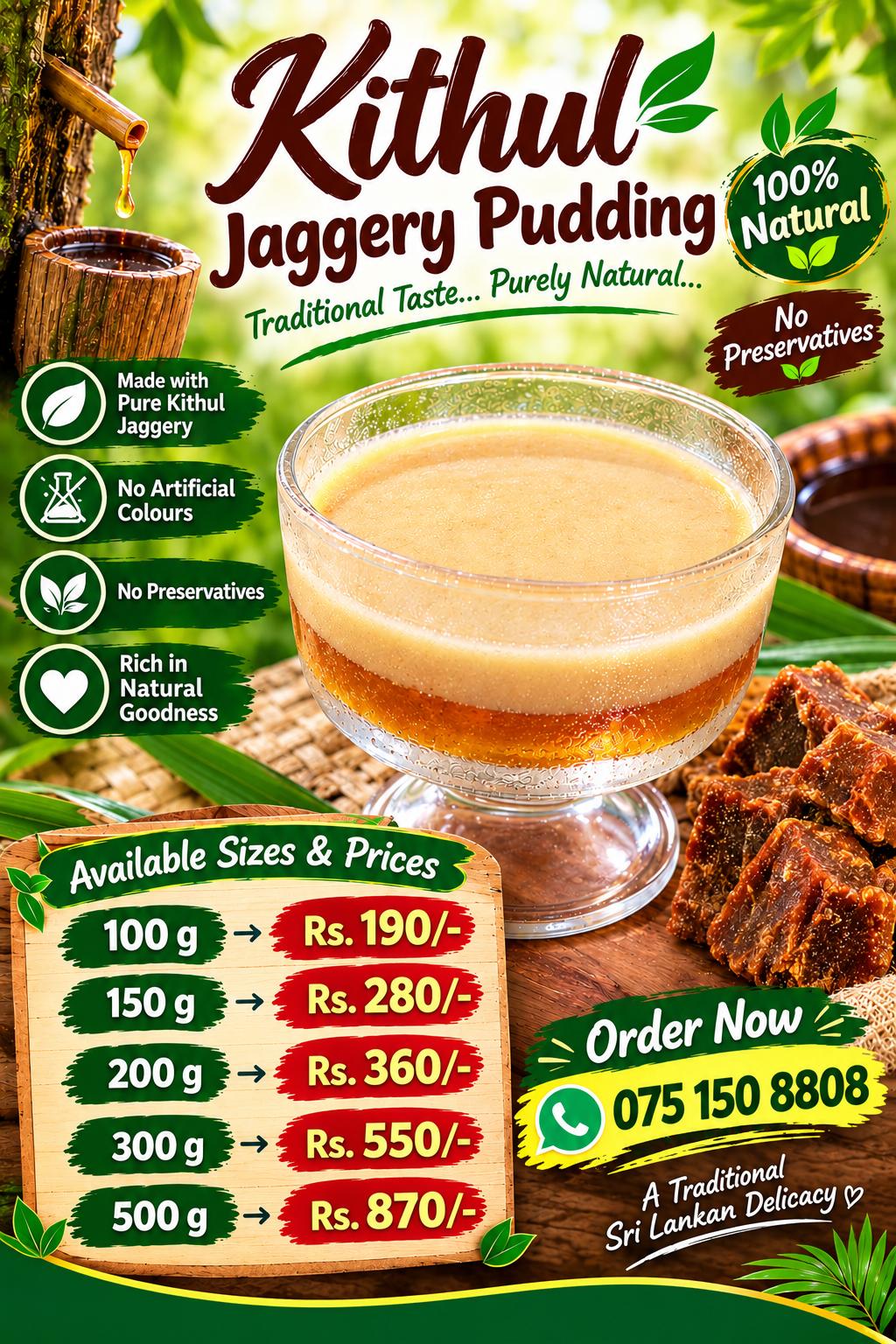 🍮 KITHUL JAGGERY PUDDING 🍮
