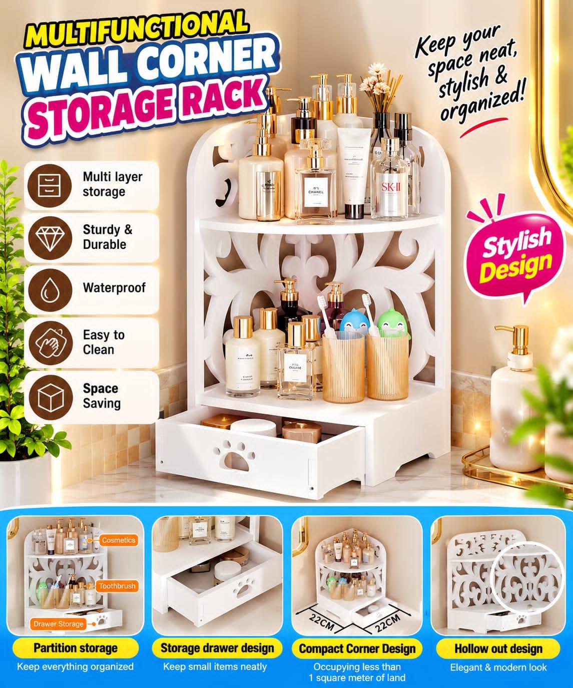 ✨ MULTIFUNCTIONAL WALL CORNER STORAGE RACK ✨  